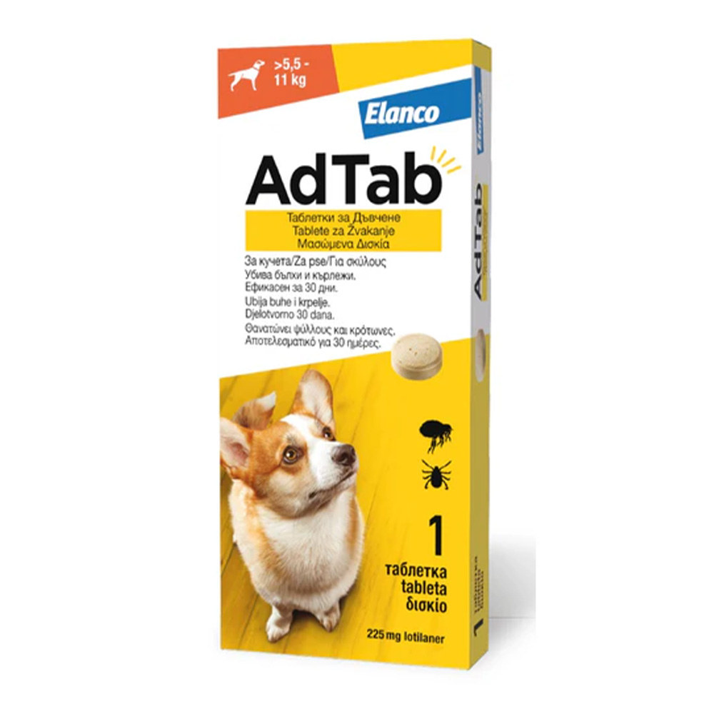 Elanco ELA AdTab za pse 225mg (>5.5 - 11 kg) x 1 tbl