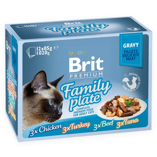 Brit Premium fileti žele Family Plate 1020 g 12x85 g