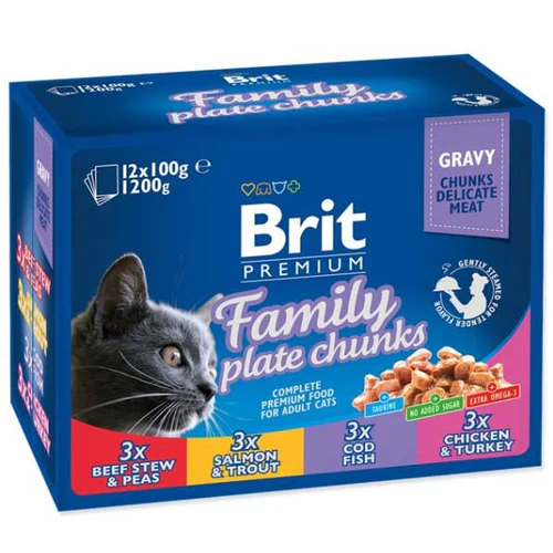 Brit Premium mačka Family Plate 12x100 g