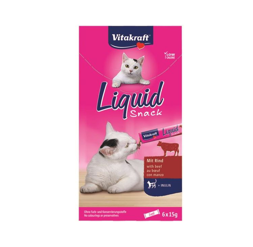 Vitakraft Poslatice Liquid snack govedina 6x15