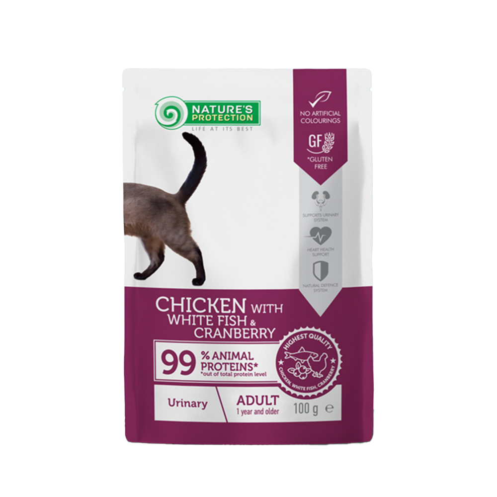 Nature's Protection Adult mačka Urinary bijela riba i brusnice 100 g