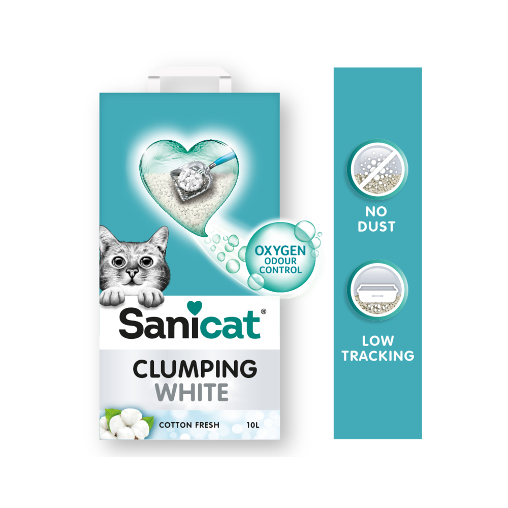 Sanicat Clumping White Cotton Fresh 10 L